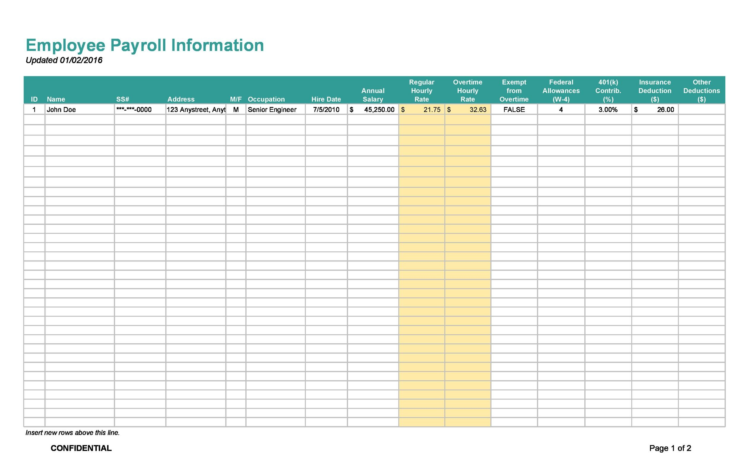 40+ Free Payroll Templates &amp;amp; Calculators ᐅ Templatelab for Payroll Sample Template