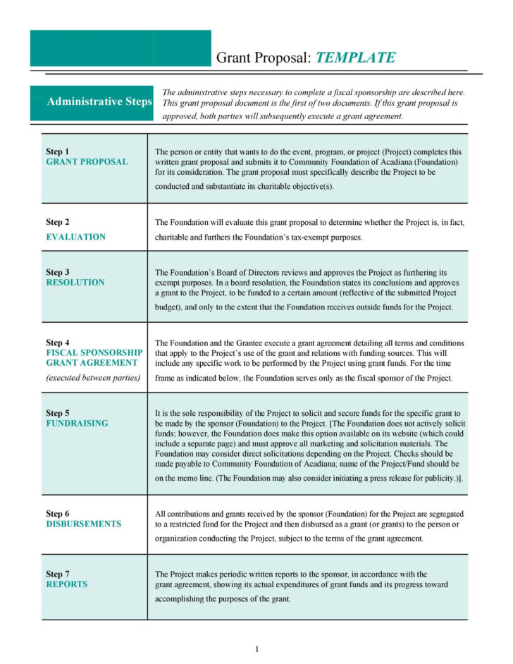 Grant Proposal Template Sample