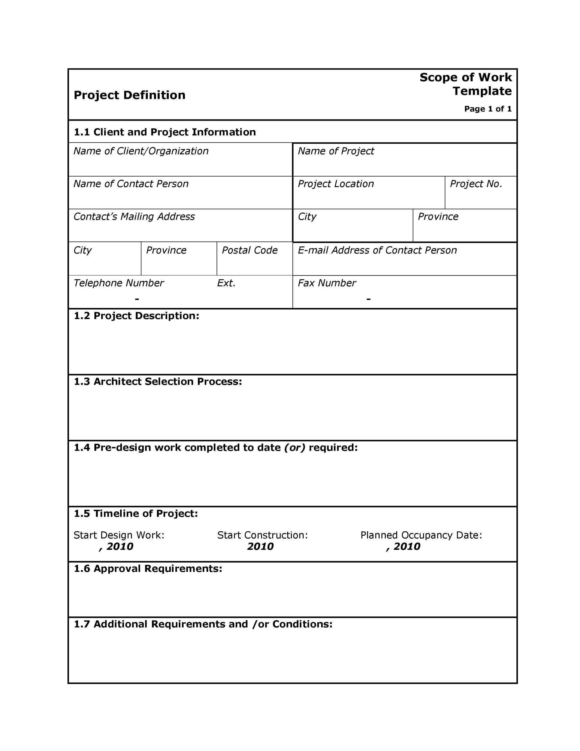 40 Ready-To-Use Scope Of Work Templates &amp;amp; Examples within Scope Of Work Template Sample