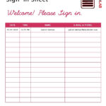 40 Sign Up Sheet / Sign In Sheet Templates (Word & Excel) For Sign In Sheet Sample Template