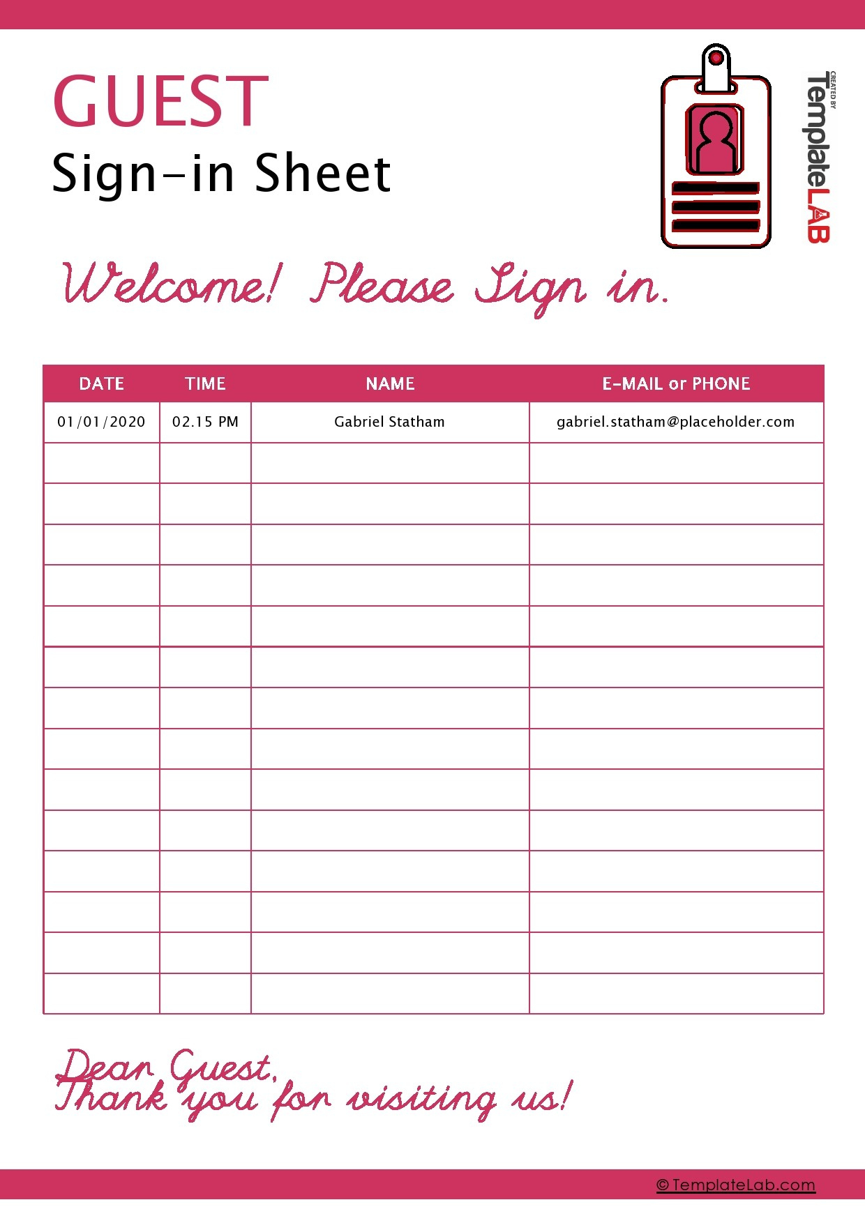 40 Sign Up Sheet / Sign In Sheet Templates (Word &amp;amp; Excel) for Sign-In Sheet Sample Template