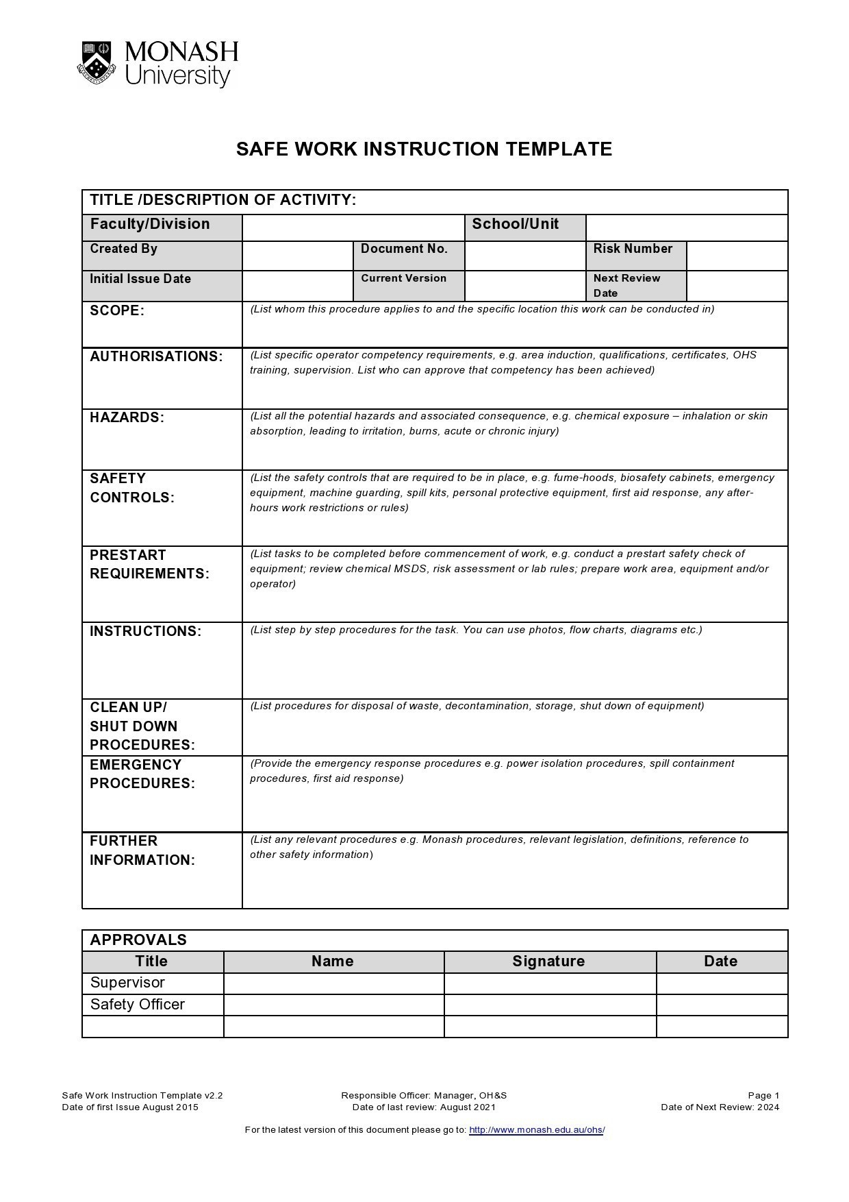 40 Useful Work Instruction Templates (Stepstep) throughout Work Instructions Template Sample