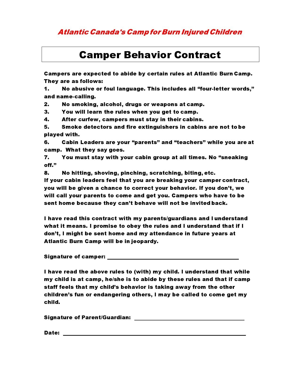 41 Effective Behavior Contract Templates (+Examples) ᐅ Templatelab pertaining to Sample Behavior Contract Template