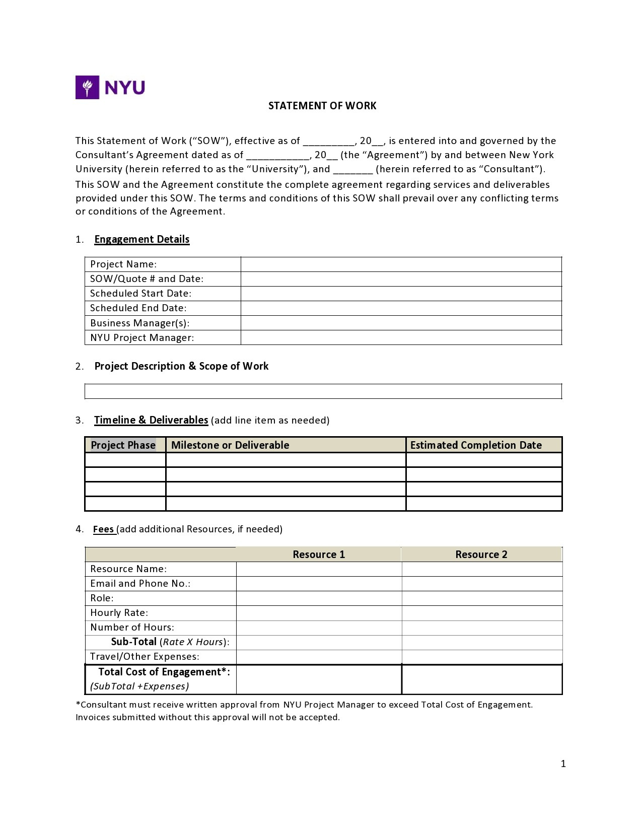 42 Great Statement Of Work Templates (Sow) ᐅ Templatelab pertaining to SOW Template Sample