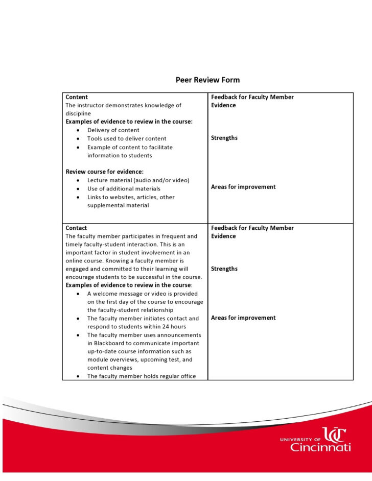 Peer Review Sample Template