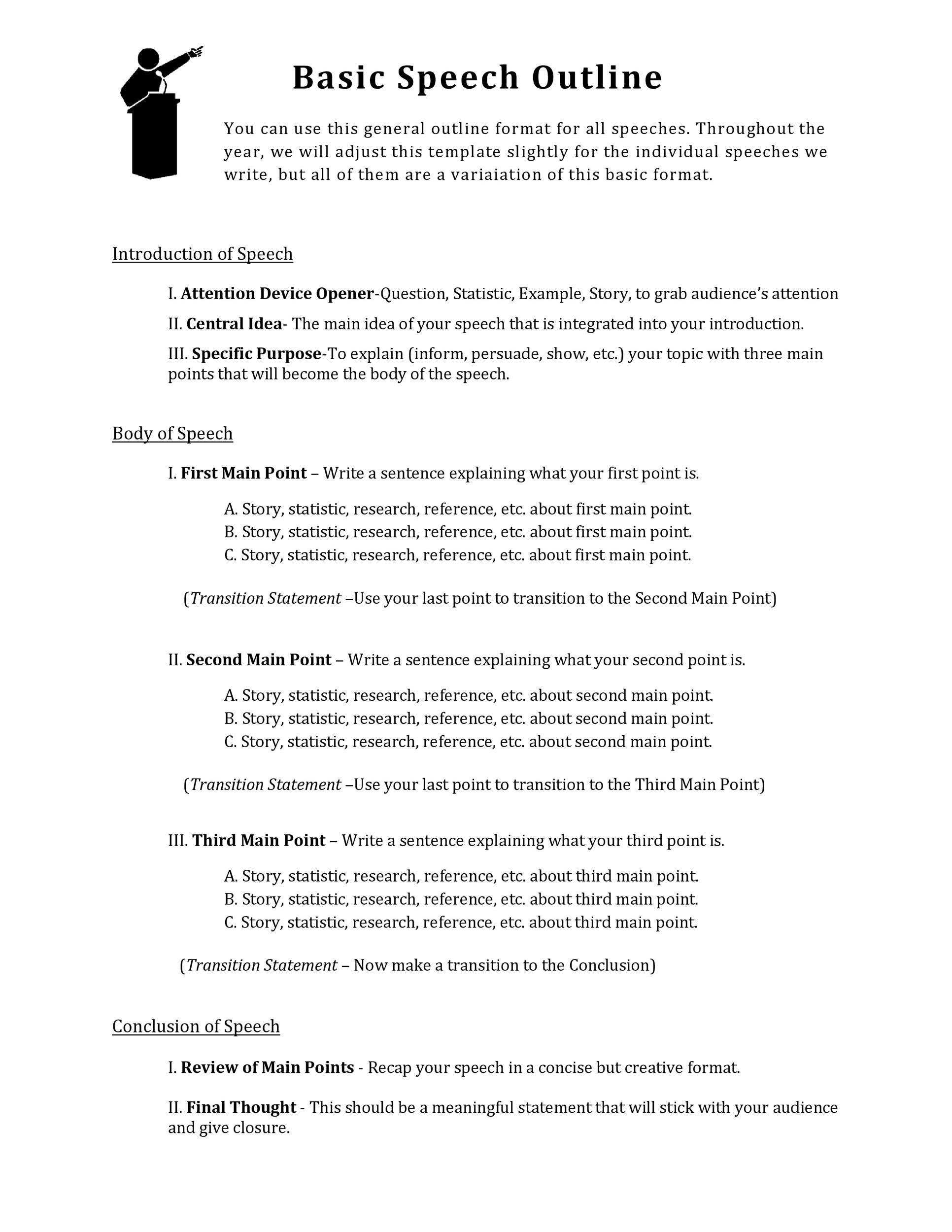 43 Informative Speech Outline Templates &amp;amp; Examples in Presentation Outline Template Sample