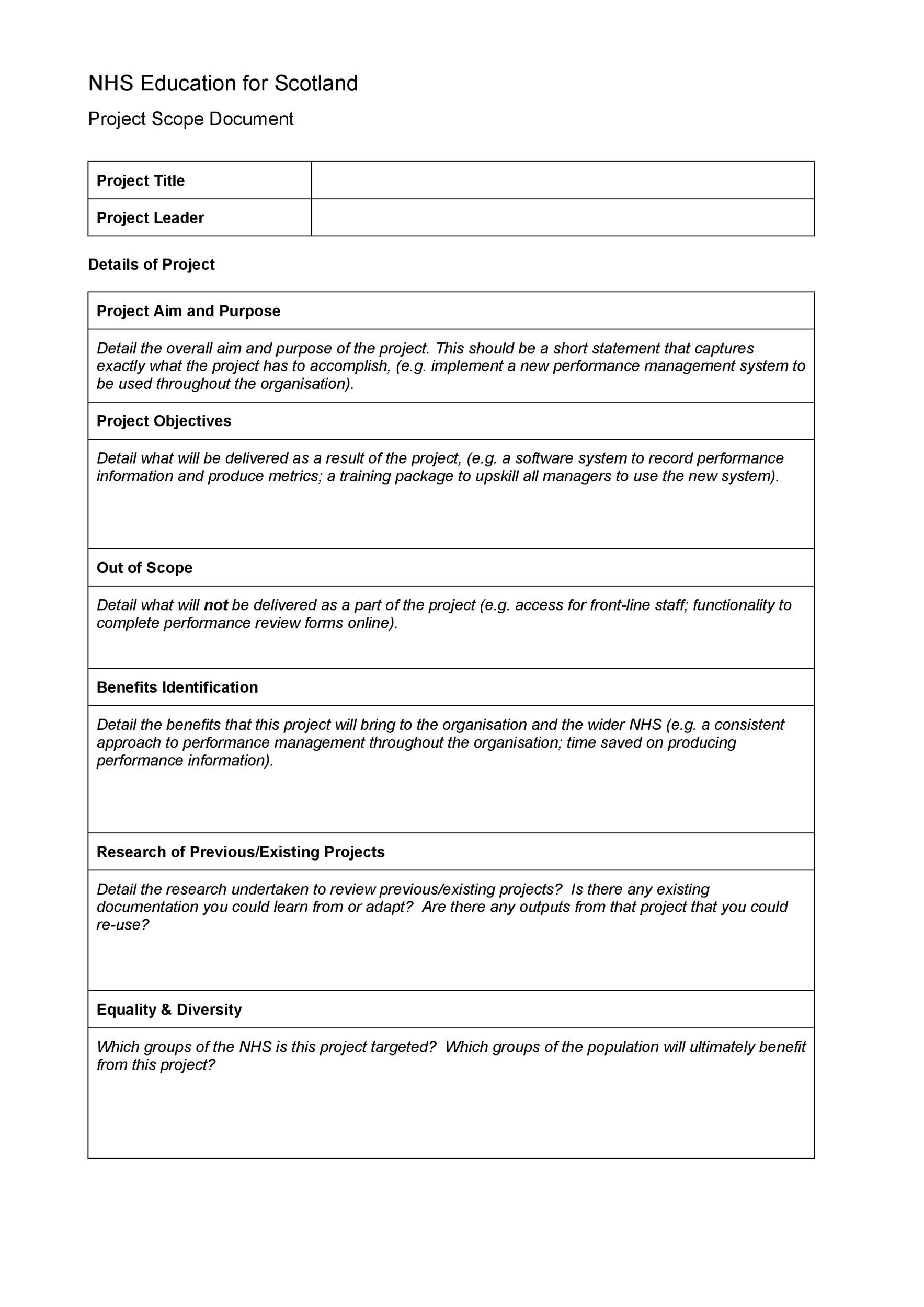 43 Project Scope Statement Templates &amp;amp; Examples ᐅ Templatelab within Project Scope Sample Template