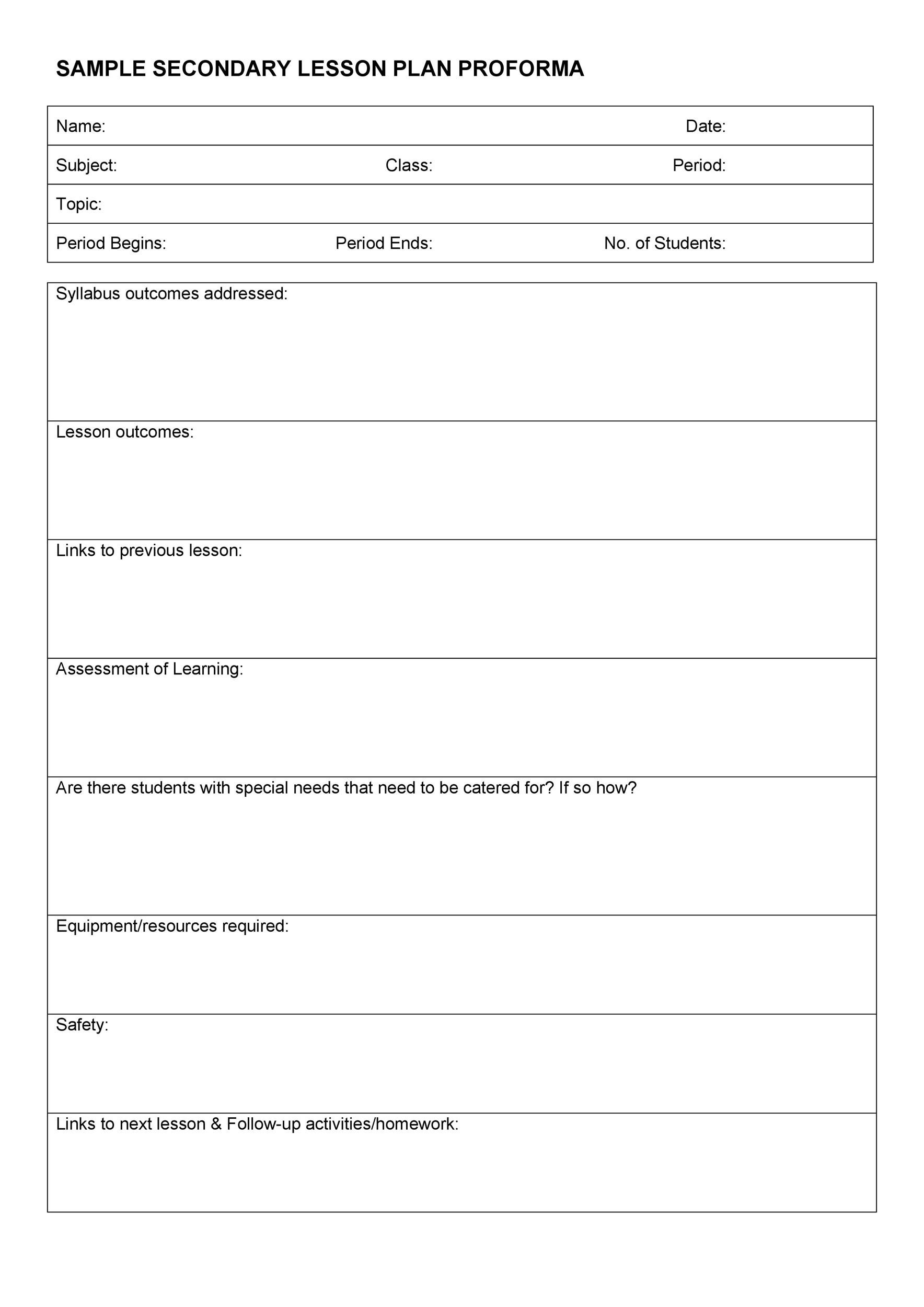 44 Free Lesson Plan Templates [Common Core, Preschool, Weekly] regarding Free Sample Lesson Plan Templates