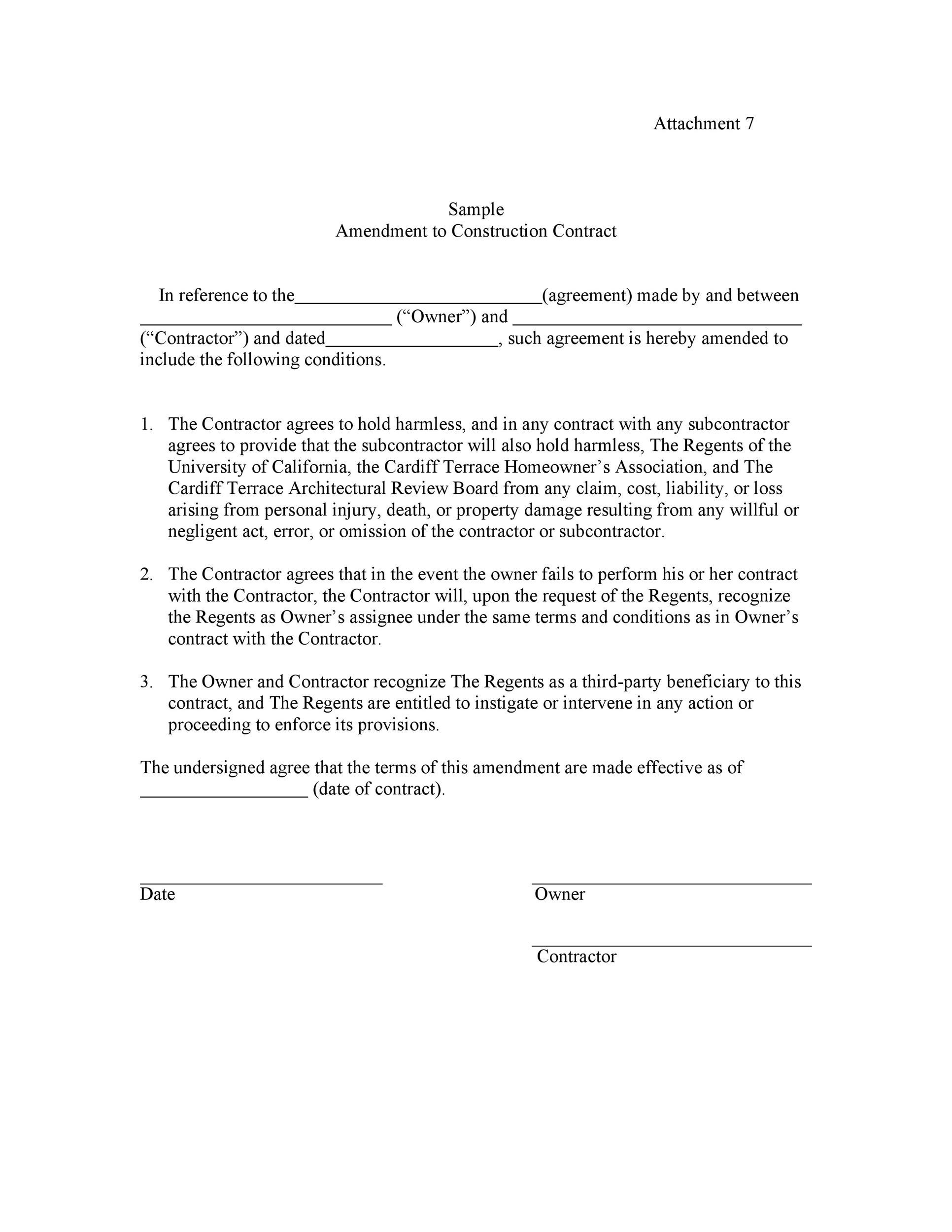 44 Professional Contract Amendment Templates &amp;amp; Samples ᐅ Templatelab in Contract Amendment Template Sample