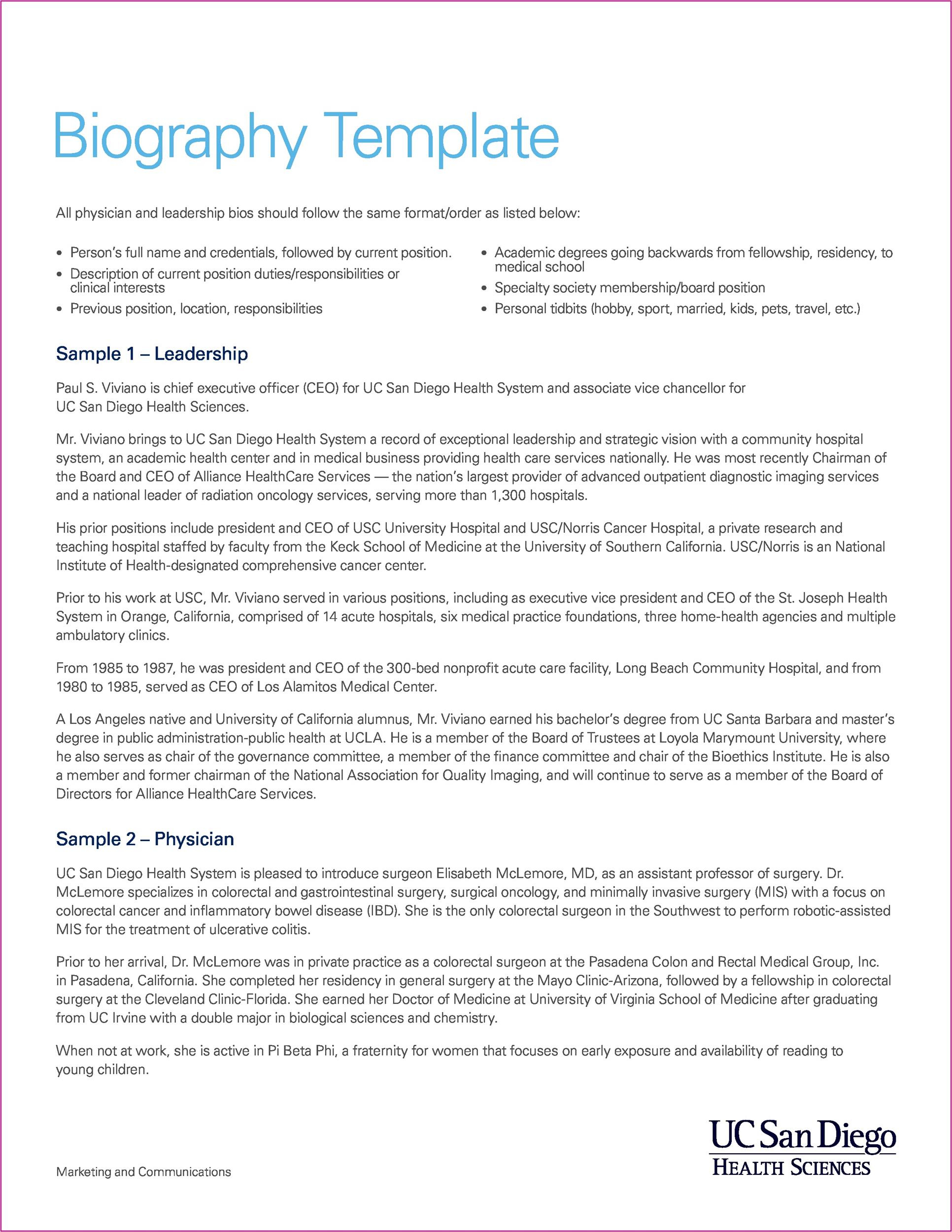 45 Biography Templates &amp;amp; Examples (Personal, Professional) for Bio Sample Template