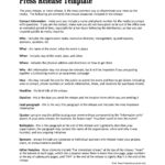 46 Press Release Format Templates, Examples & Samples ᐅ Templatelab For Event Press Release Template Sample