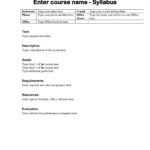 47 Editable Syllabus Templates (Course Syllabus) ᐅ Templatelab With Regard To Syllabus Template Sample