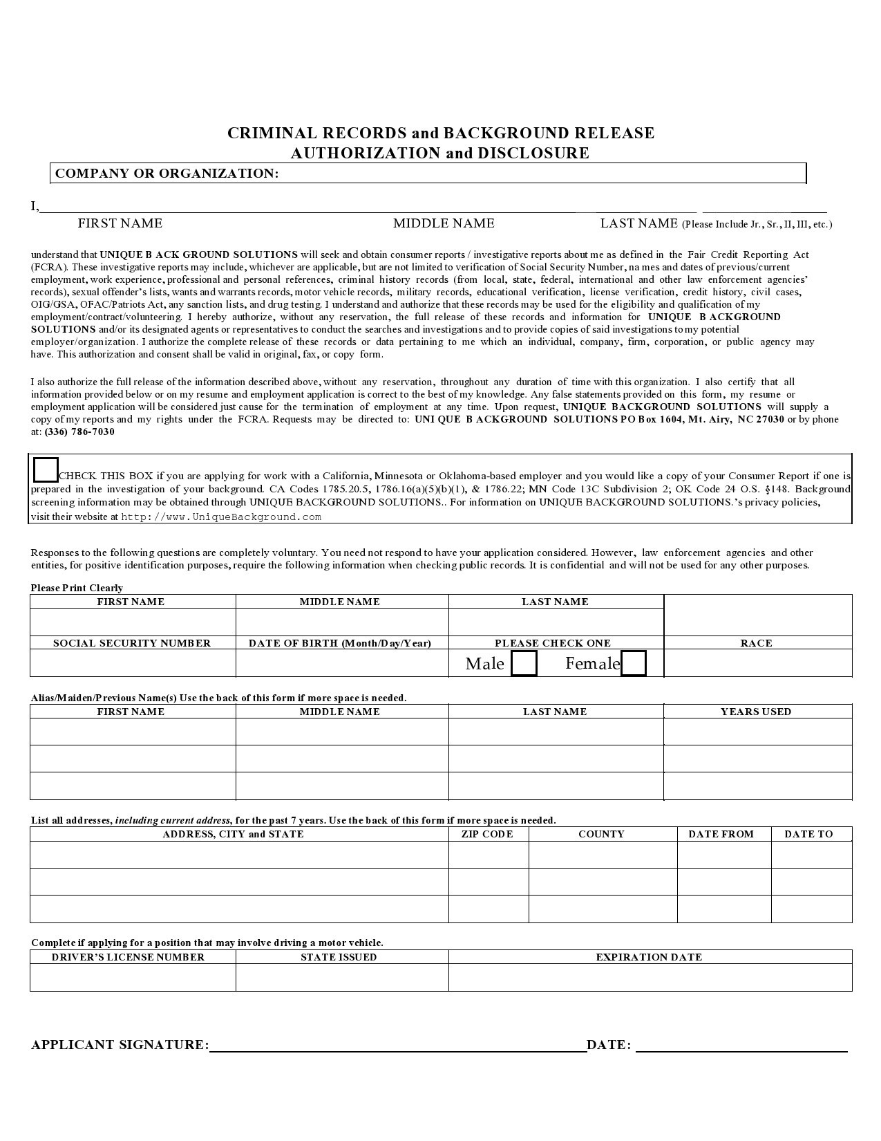 47 Free Background Check Authorization Forms ᐅ Templatelab in Sample Background Check Release Form Template