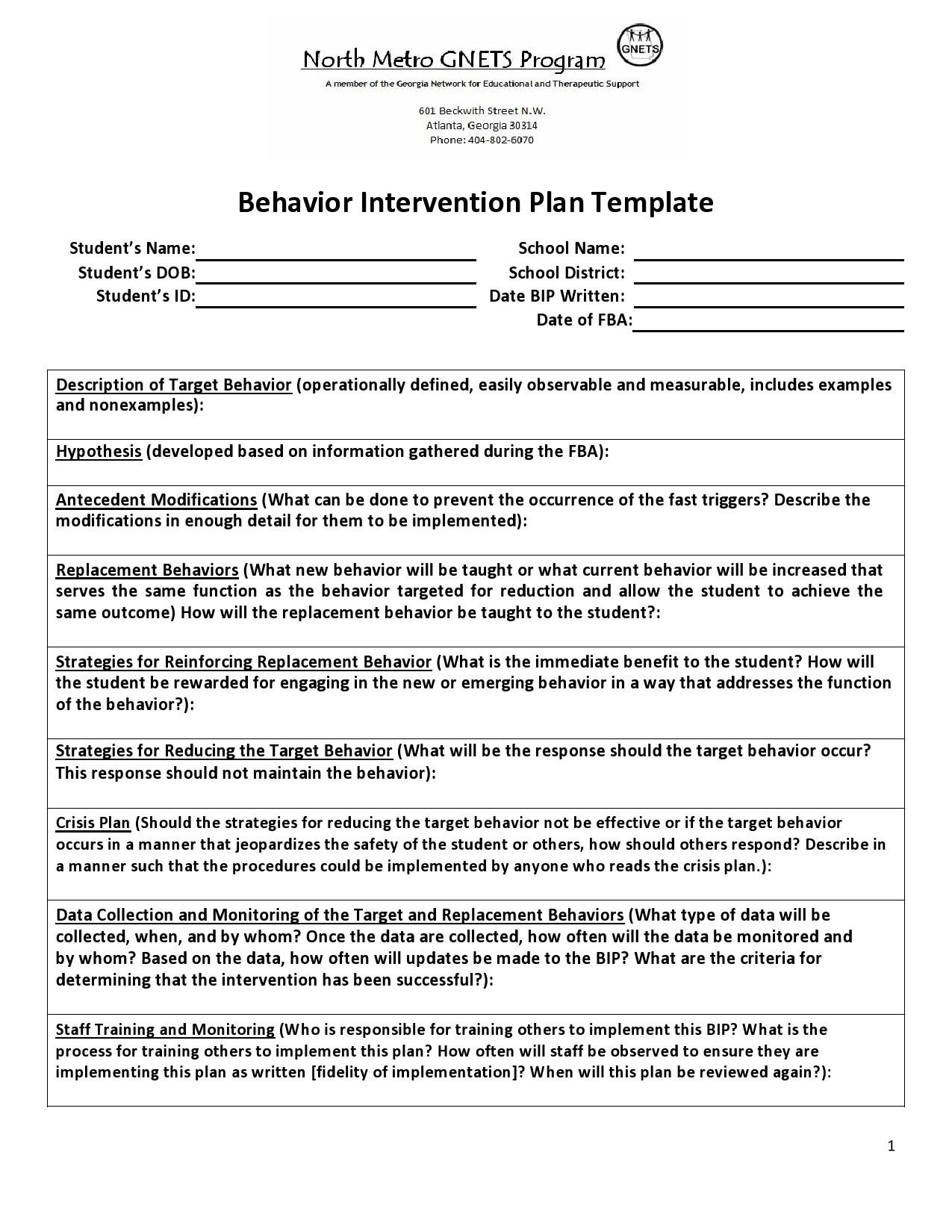 47 Useful Behavior Plan Templates (Bip Examples) ᐅ Templatelab inside Sample Behavior Intervention Plan Template