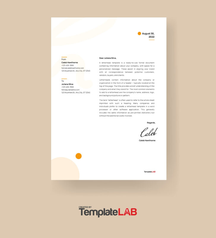 Personal Letterhead Template Sample