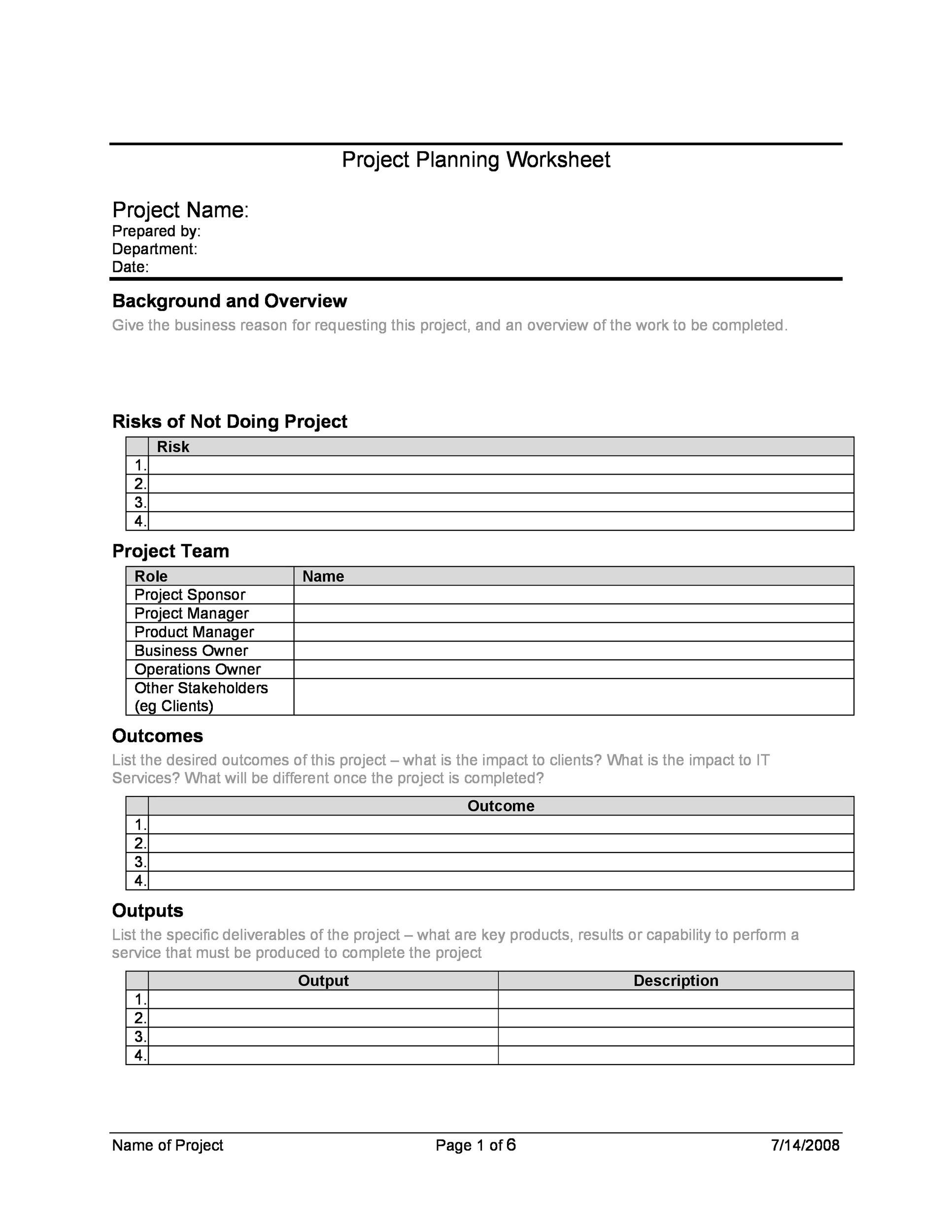 48 Professional Project Plan Templates [Excel, Word, Pdf] ᐅ pertaining to Project Outline Template Sample