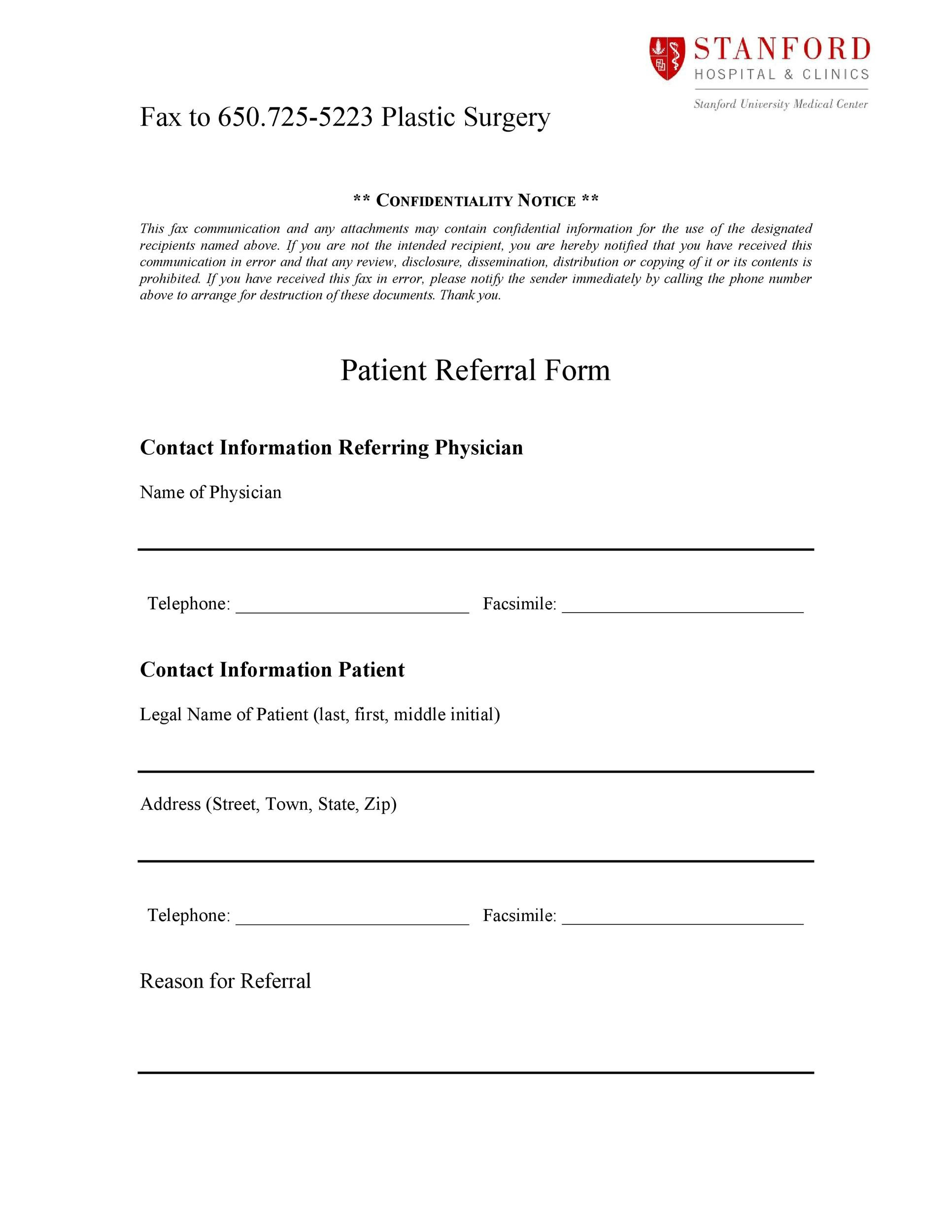 49 Referral Form Templates [Medical &amp;amp; General] ᐅ Templatelab inside Medical Referral Letter Template Sample