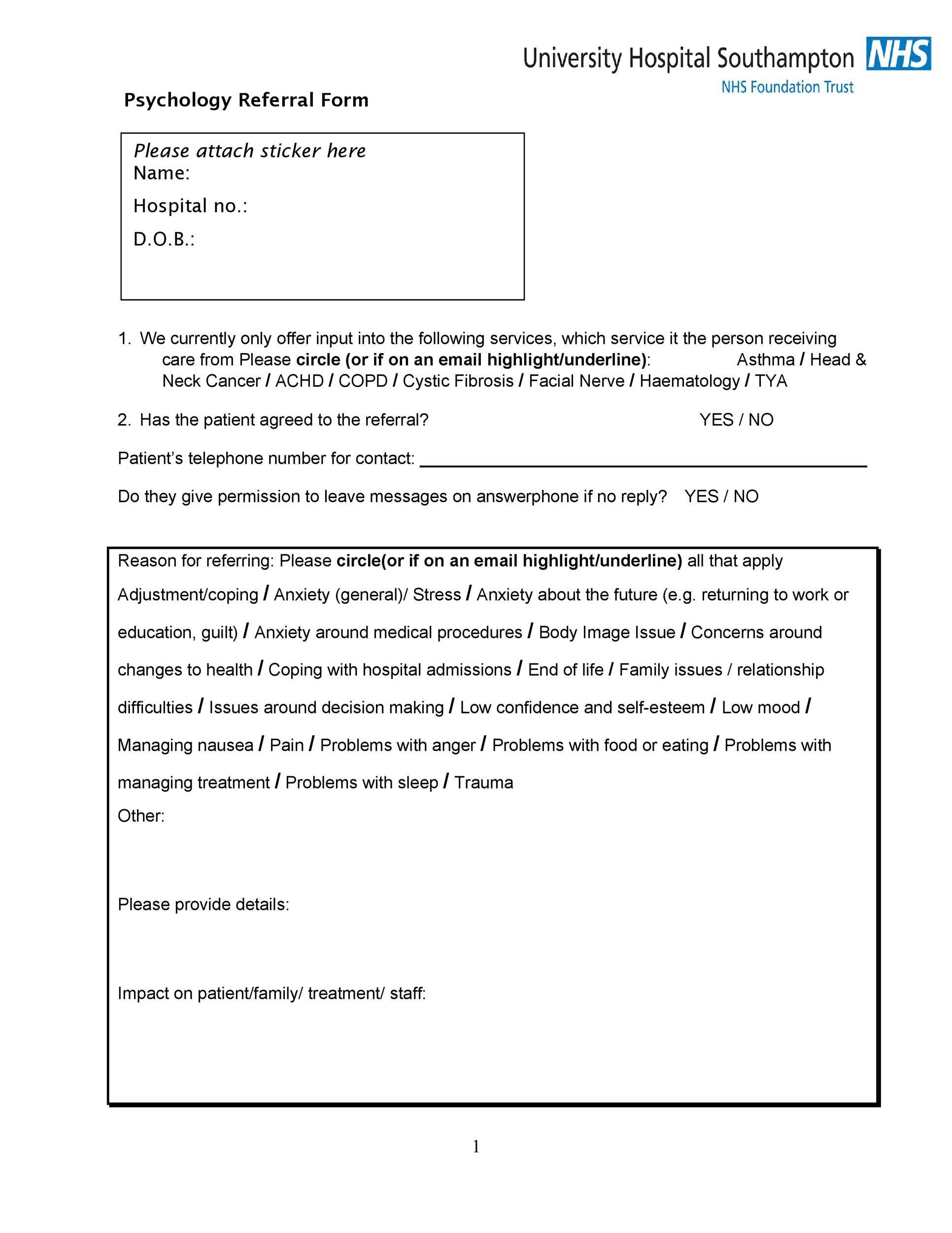 49 Referral Form Templates [Medical &amp;amp; General] ᐅ Templatelab throughout Medical Referral Letter Template Sample