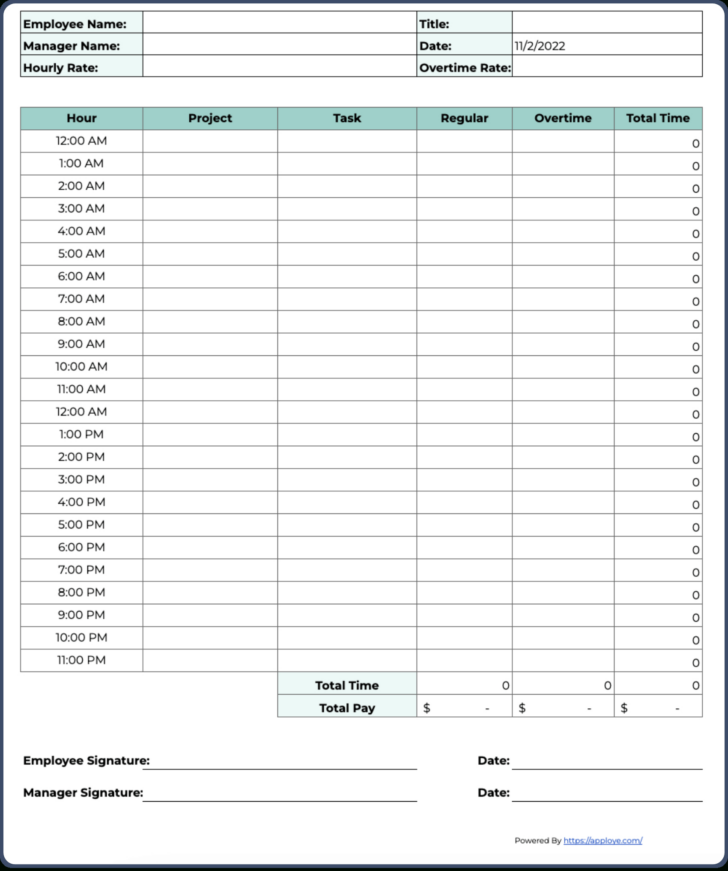 Time Sampling Template