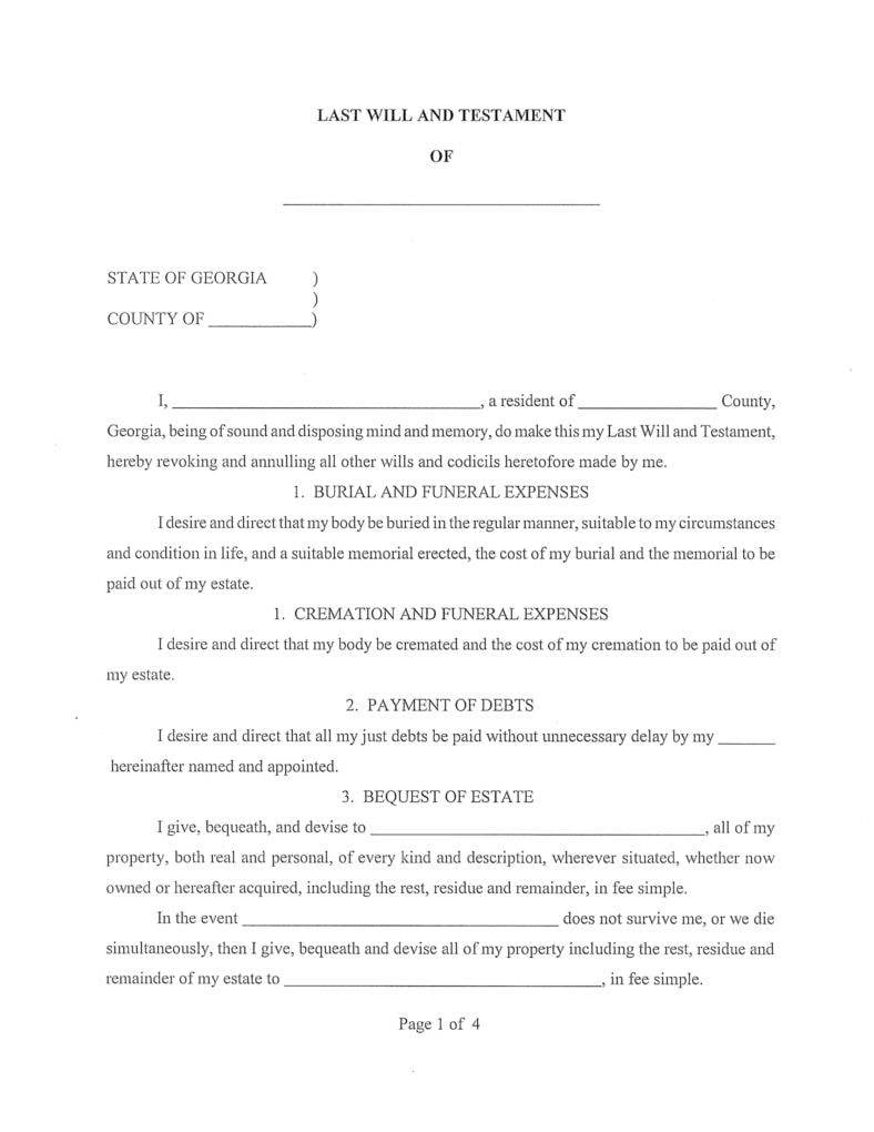 5+ Last Will And Testament Templates - Pdf inside Will Template Sample