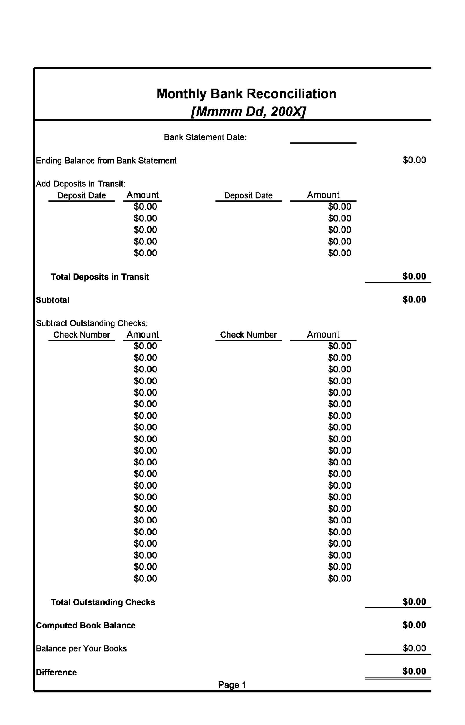 50+ Bank Reconciliation Examples &amp;amp; Templates [100% Free] throughout Sample Bank Reconciliation Template