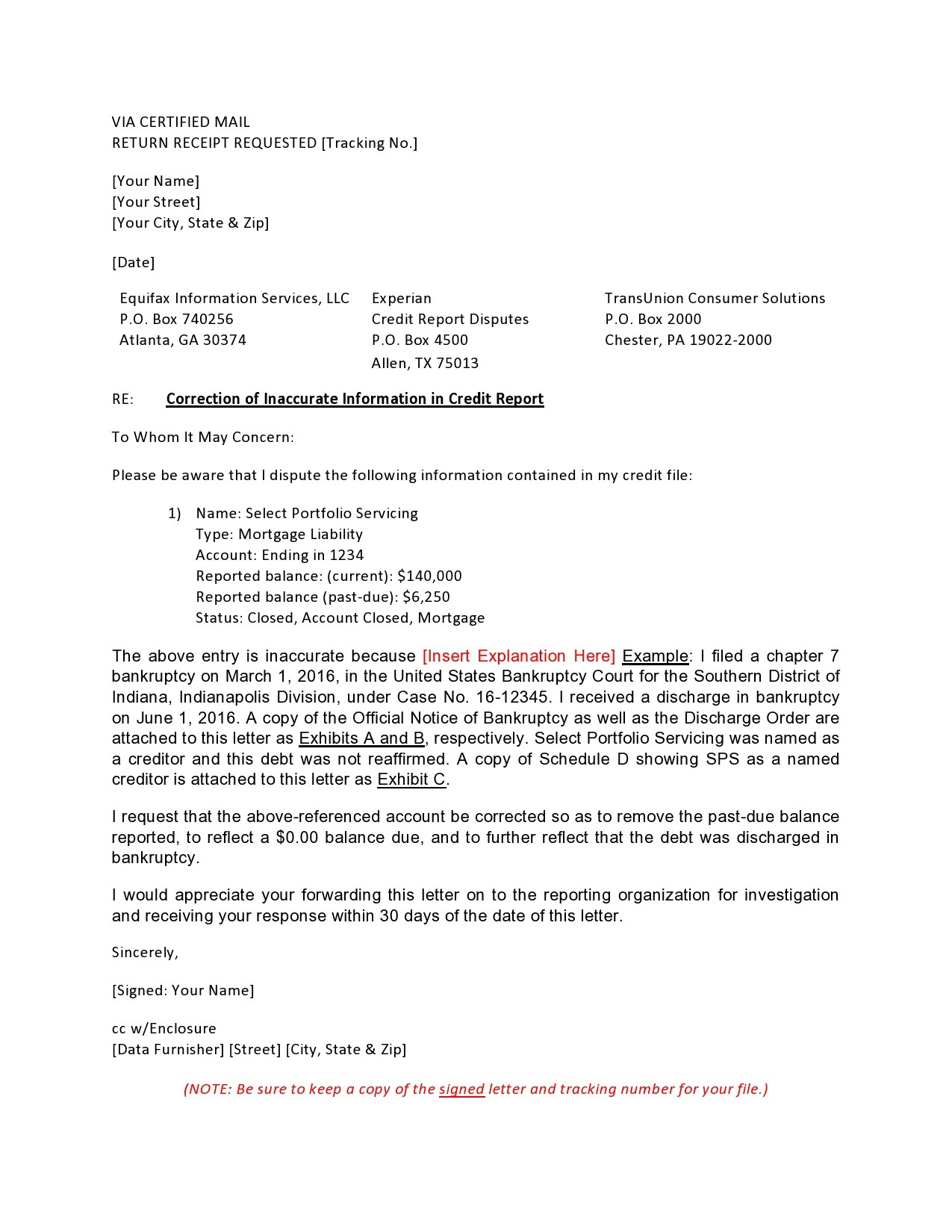 50 Best Credit Dispute Letters Templates [Free] ᐅ Templatelab for Free Credit Repair Letter Templates And Samples