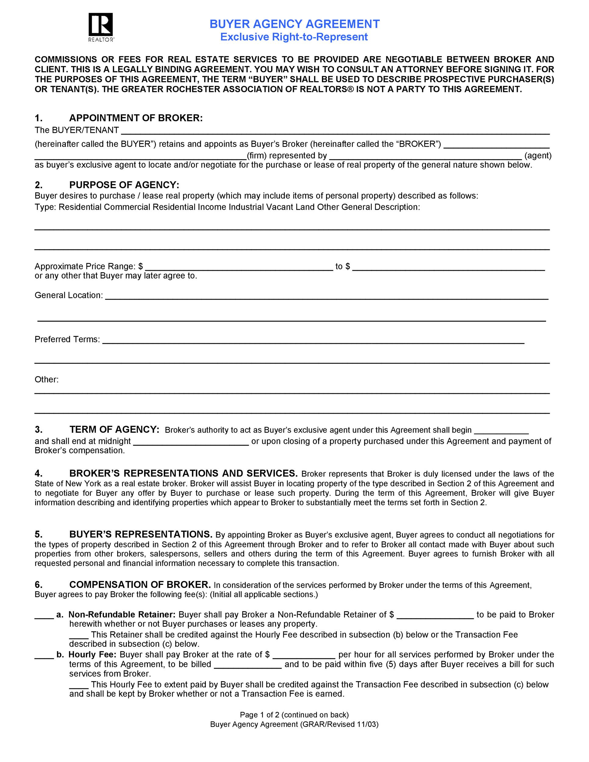 50 Free Agency Agreement Templates (Ms Word) ᐅ Templatelab in Agency Agreement Template Sample