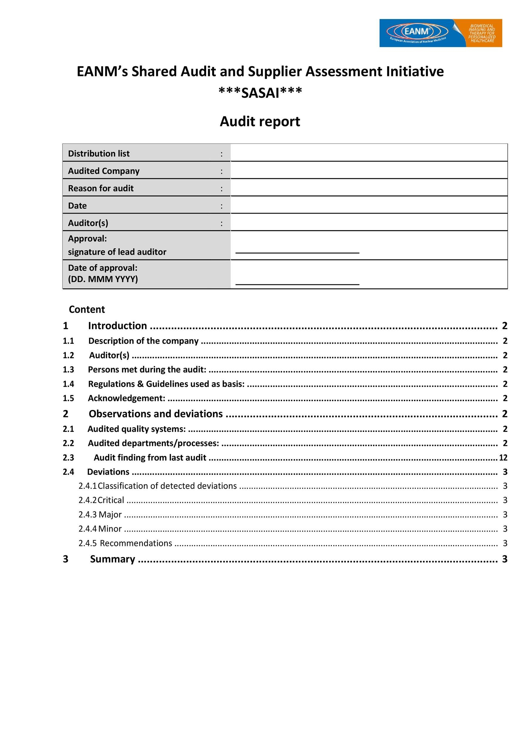 50 Free Audit Report Templates (Internal Audit Reports) ᐅ Templatelab throughout Internal Audit Report Template Sample