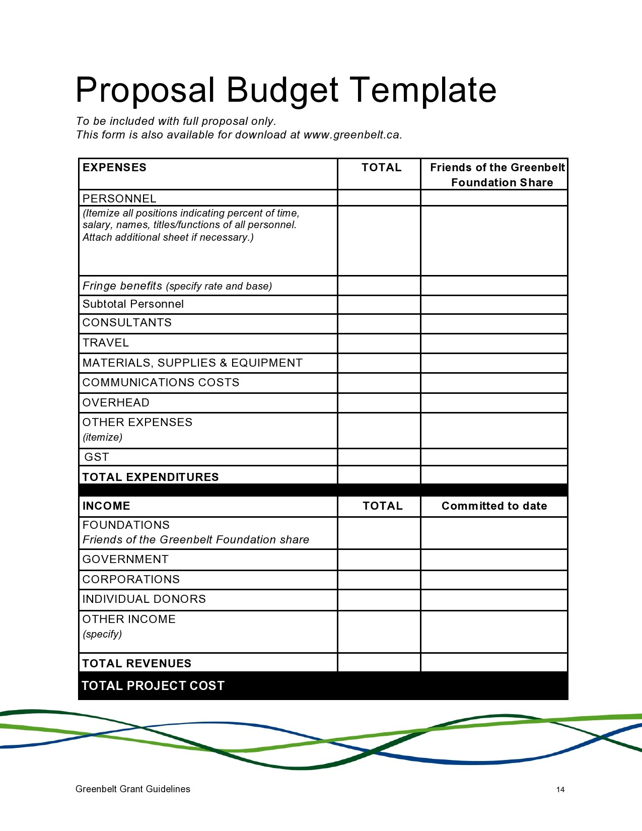 50 Free Budget Proposal Templates (Word &amp;amp; Excel) ᐅ Templatelab for Grant Proposal Budget Template Sample