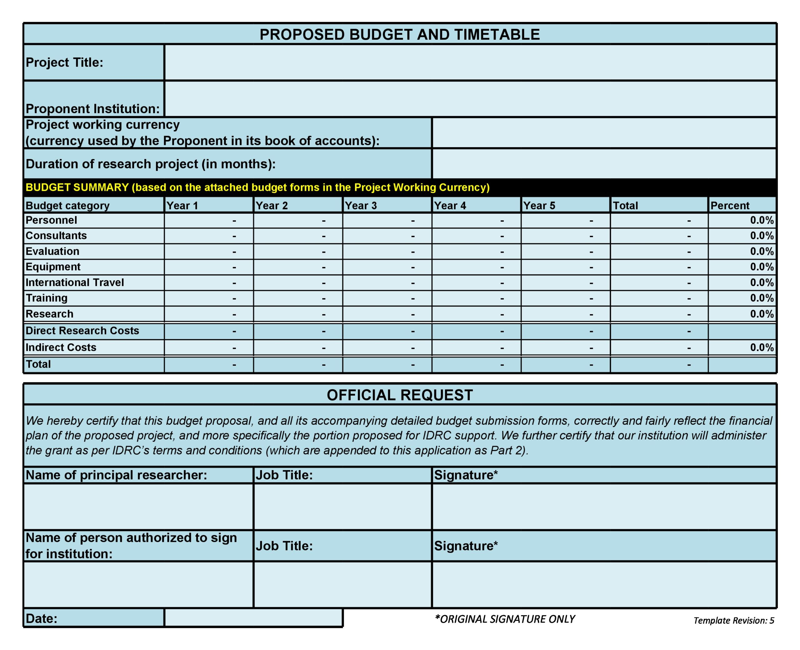 50 Free Budget Proposal Templates (Word &amp;amp; Excel) ᐅ Templatelab intended for Grant Proposal Budget Template Sample