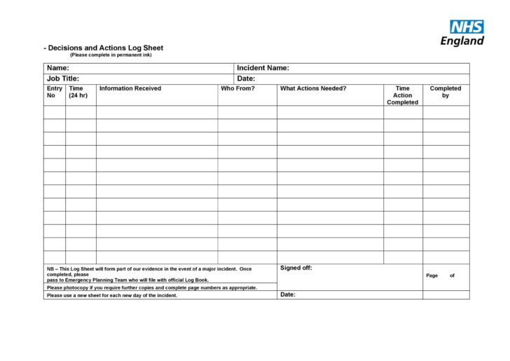 Sample Sign Out Sheet Template