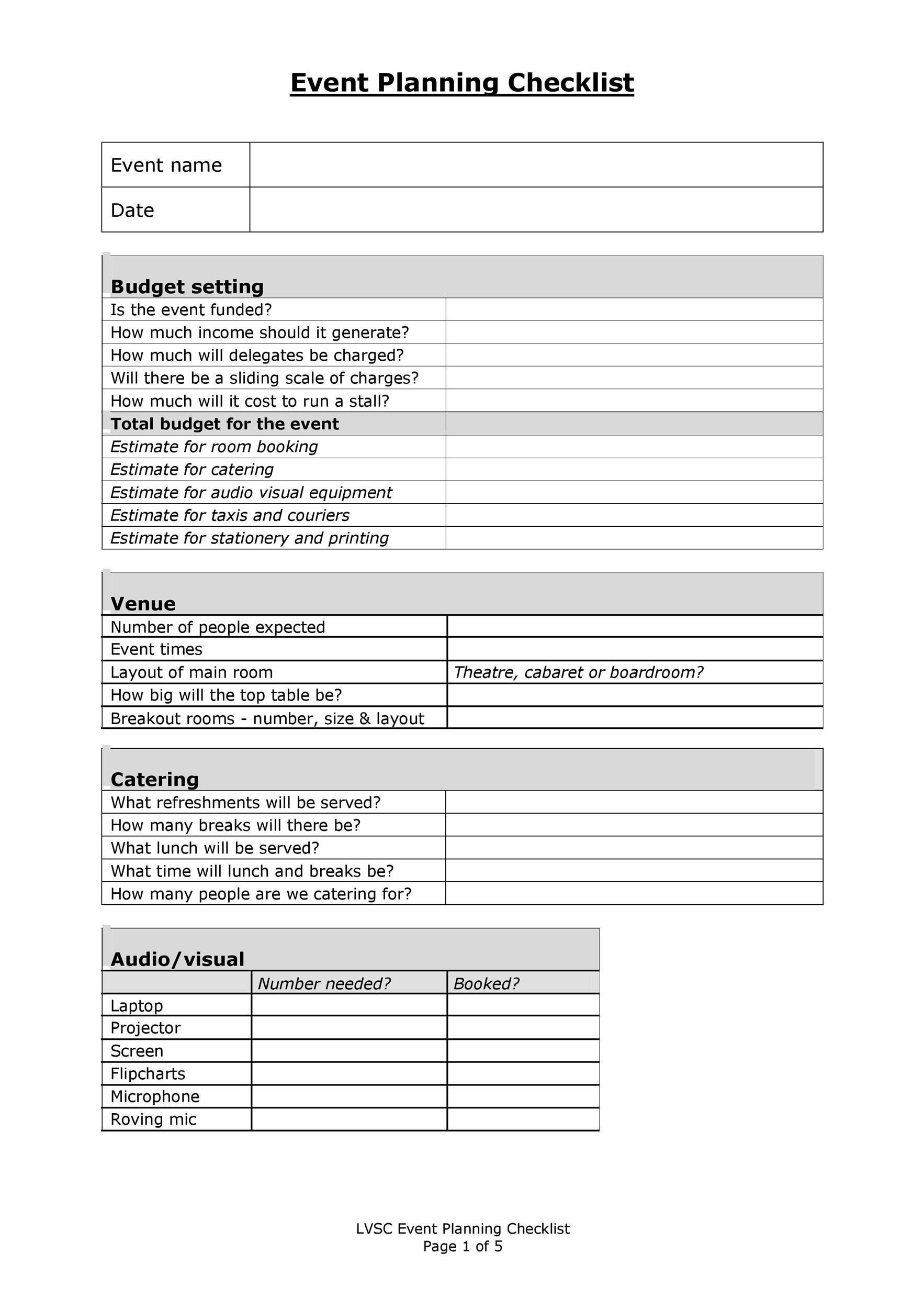 50 Professional Event Planning Checklist Templates ᐅ Templatelab throughout Sample Event Checklist Template