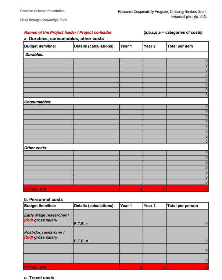 Financial Plan Template Sample