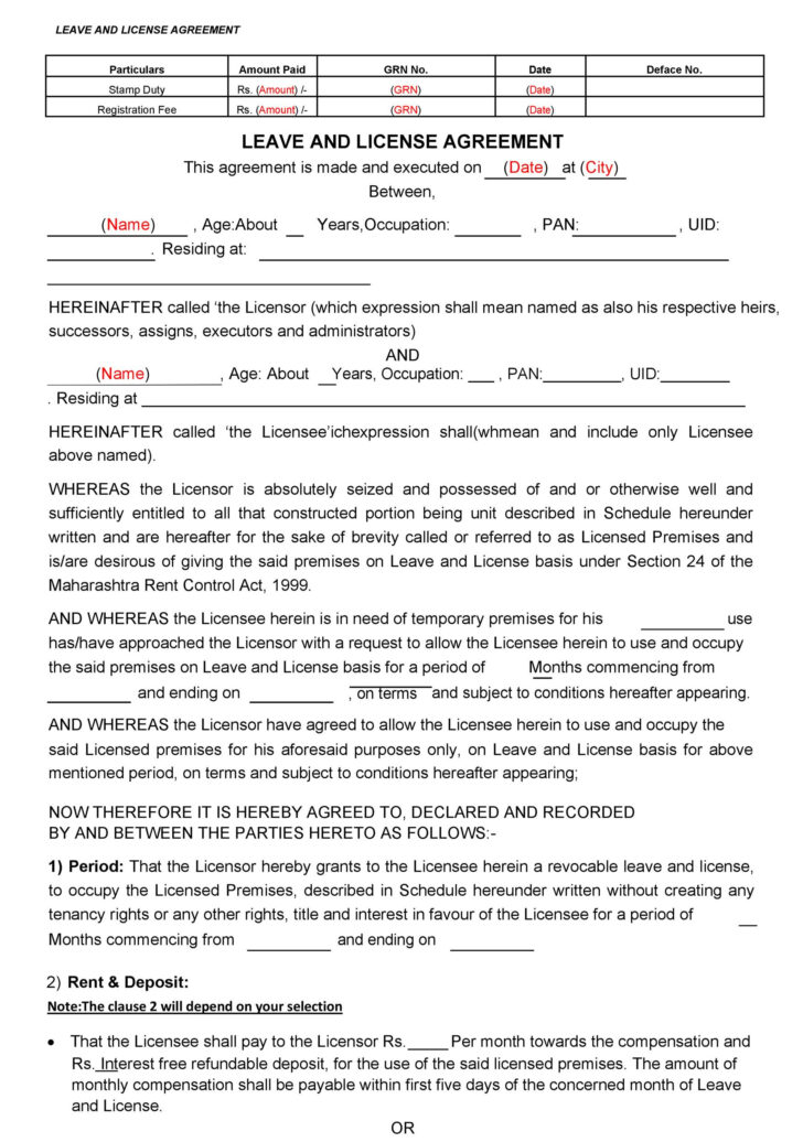 Free Licensing Agreement Sample Template