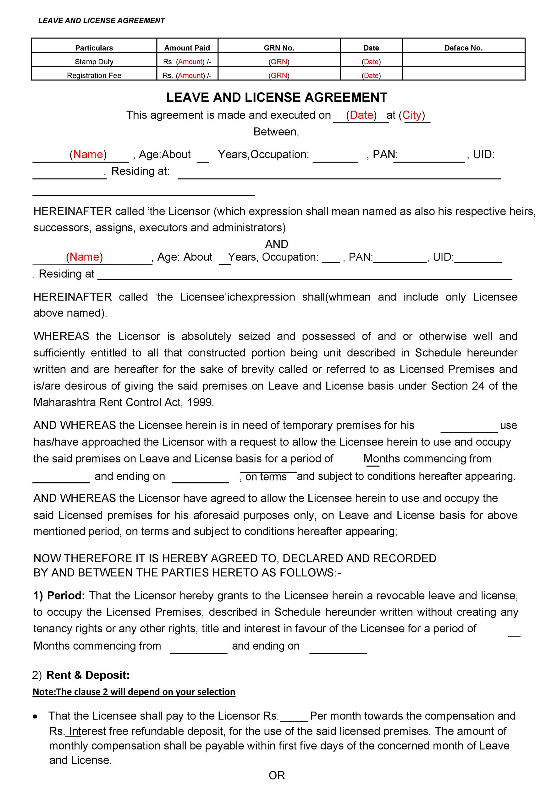 50 Professional License Agreement Templates ᐅ Templatelab inside Free Licensing Agreement Sample Template