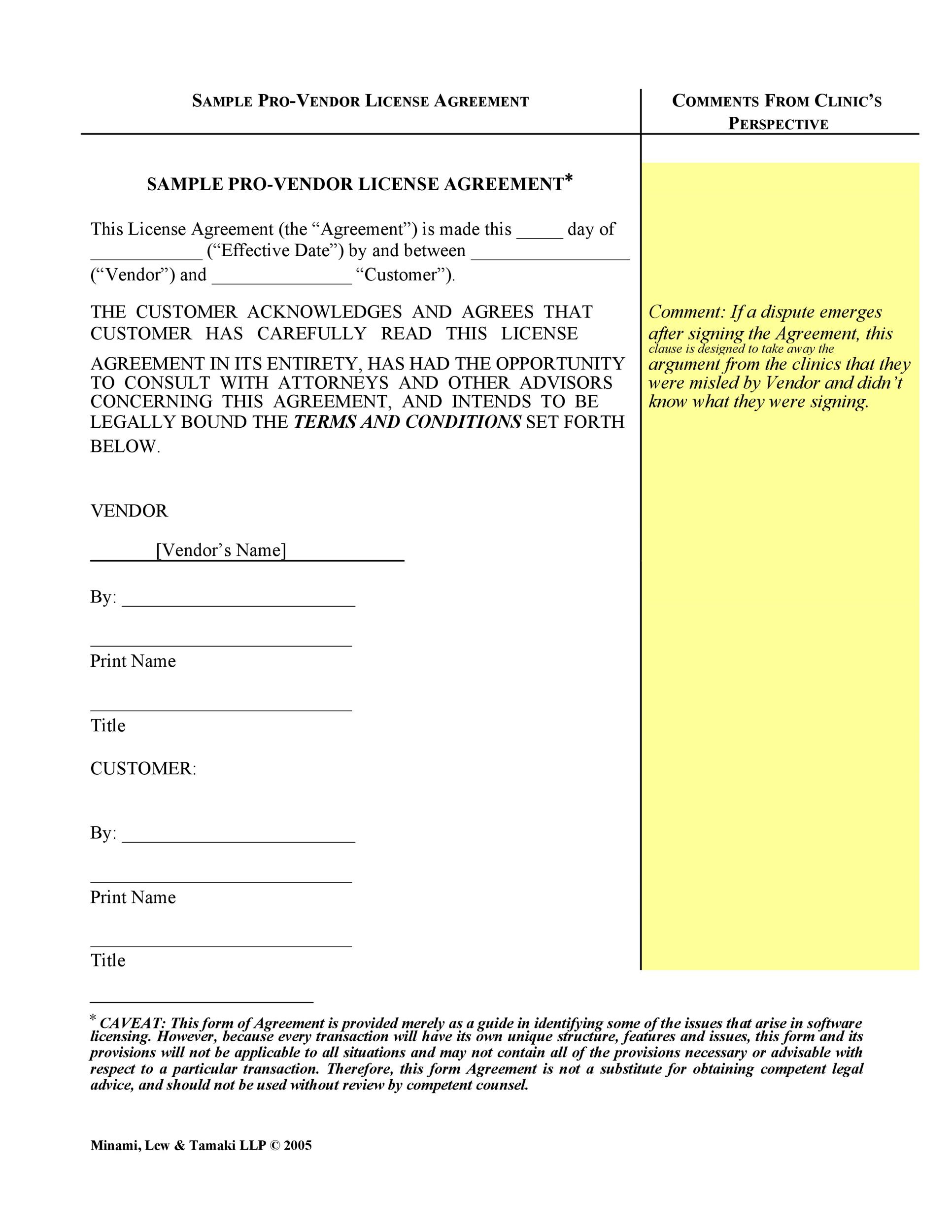 50 Professional License Agreement Templates ᐅ Templatelab inside Licensing Agreement Template Sample