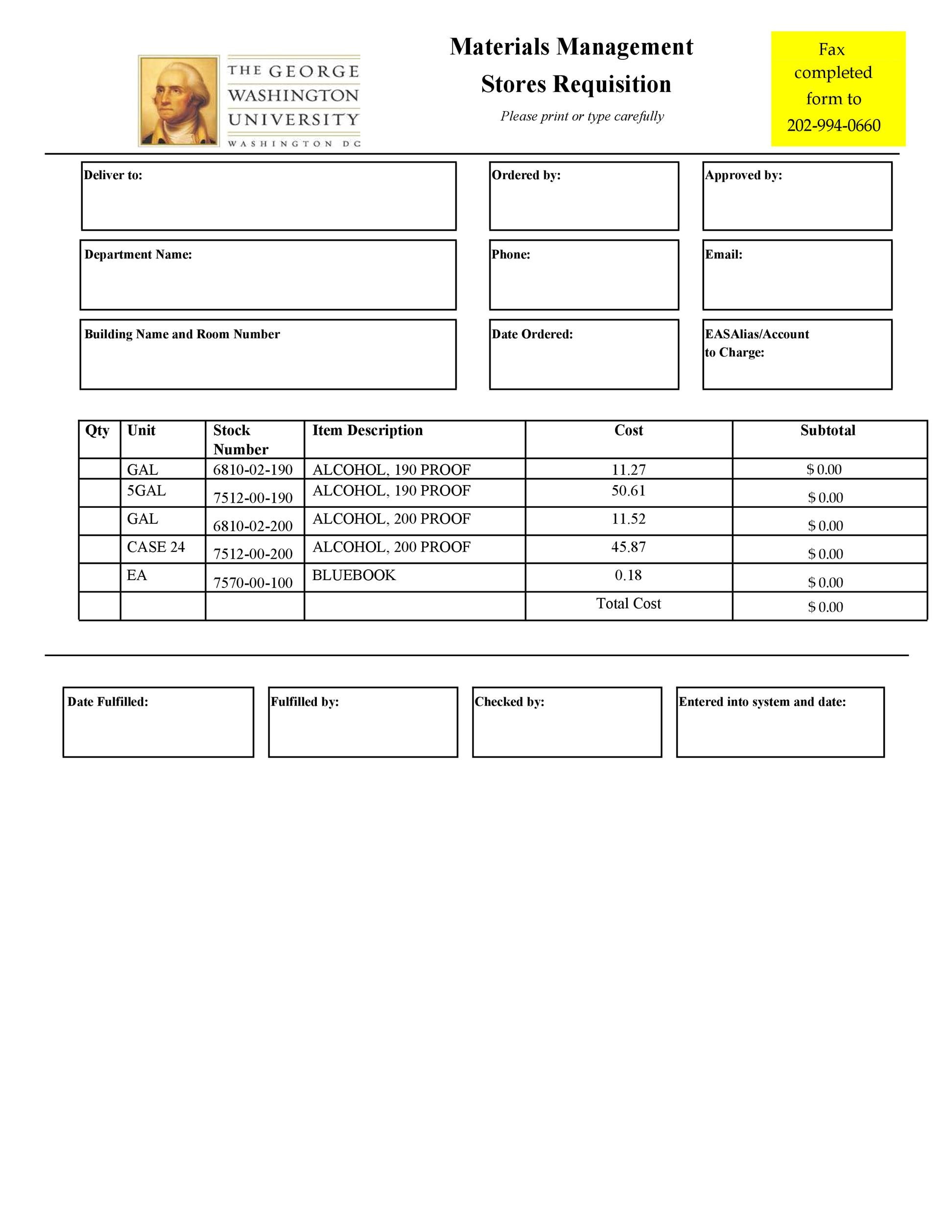 50 Professional Requisition Forms [Purchase / Materials / Lab] within Requisition Form Sample Template