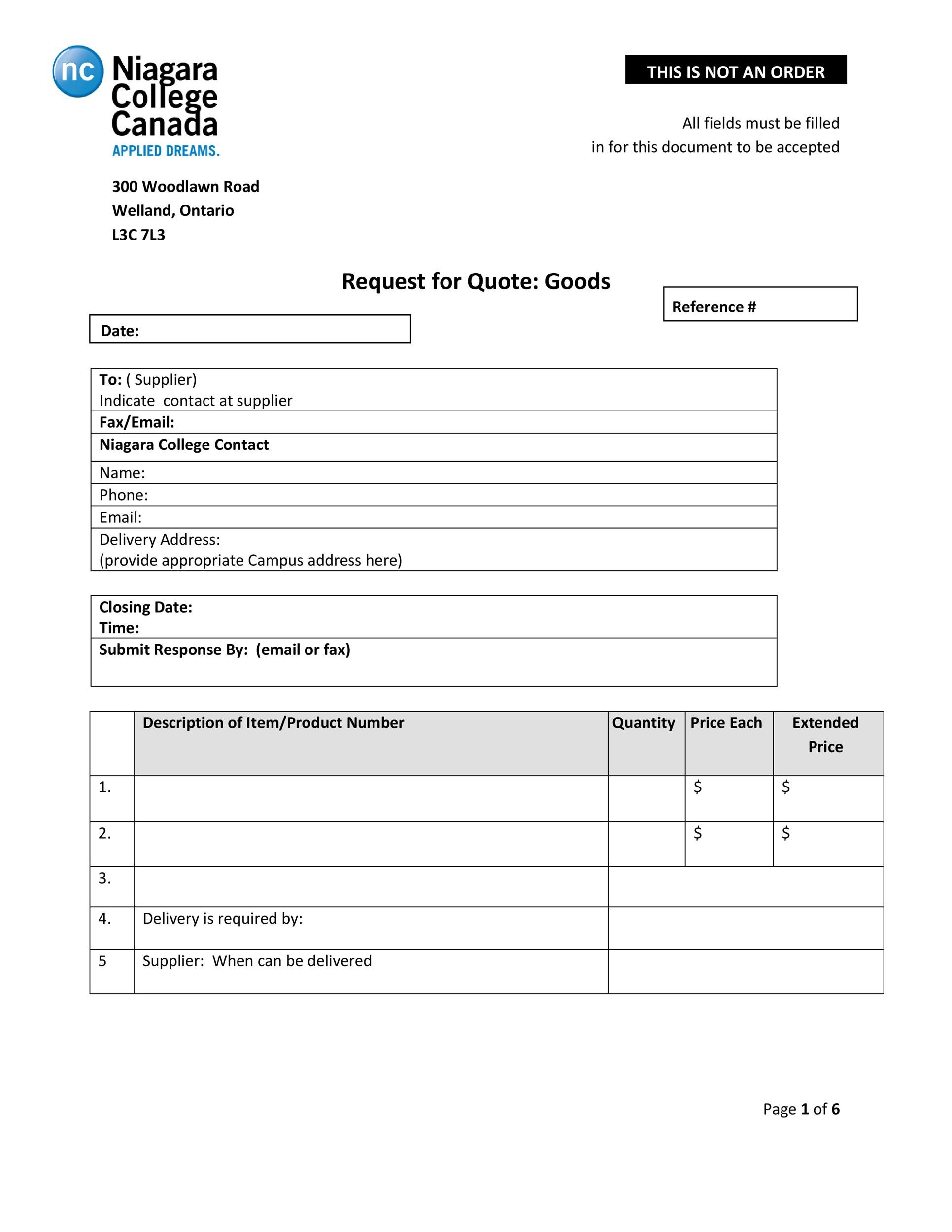 50 Simple Request For Quote Templates (&amp;amp; Forms) ᐅ Templatelab regarding RFQ Sample Template