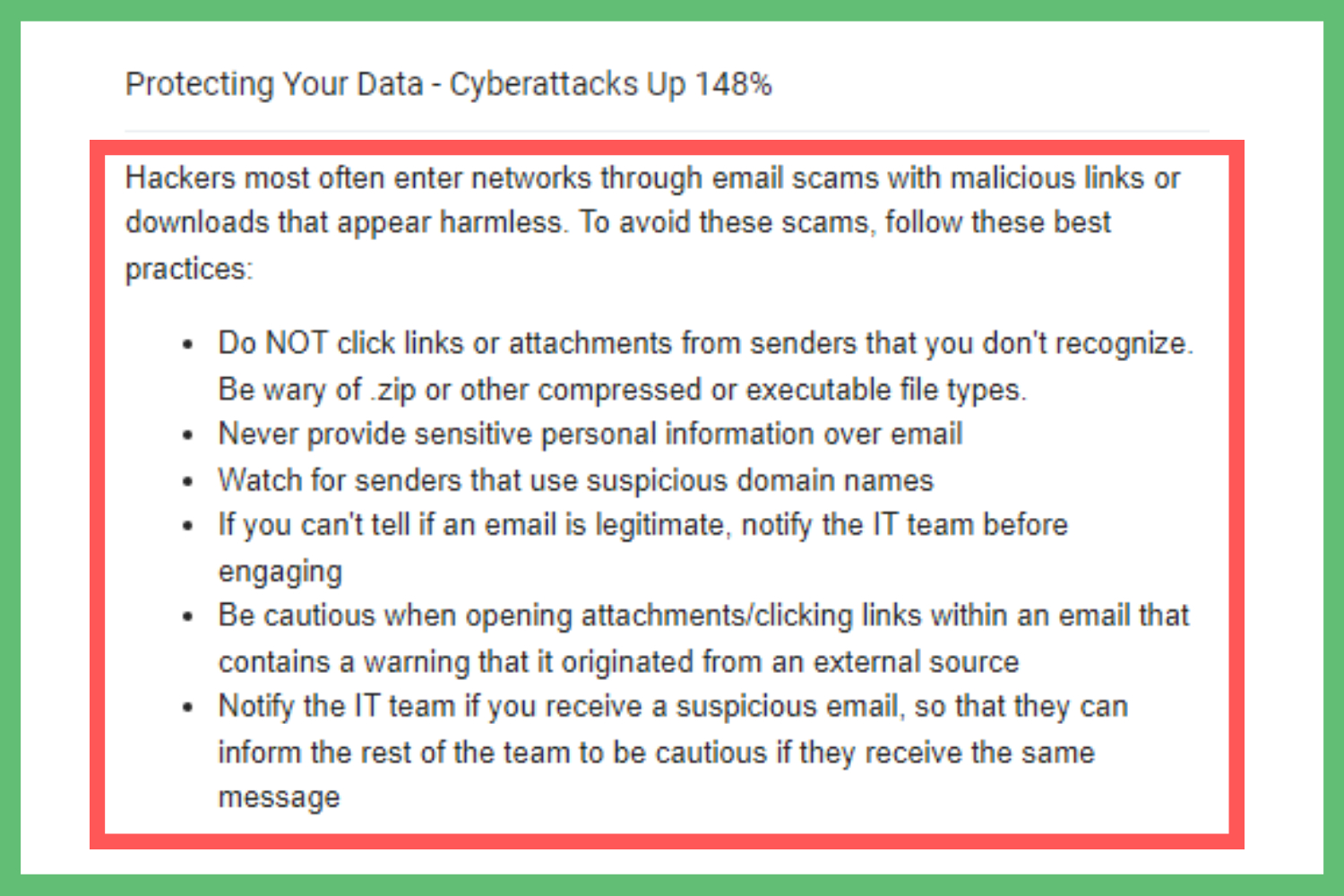 6 Effective Examples Of Ransomware Awareness Emails — Etactics with Employee Security Awareness Email Sample Template