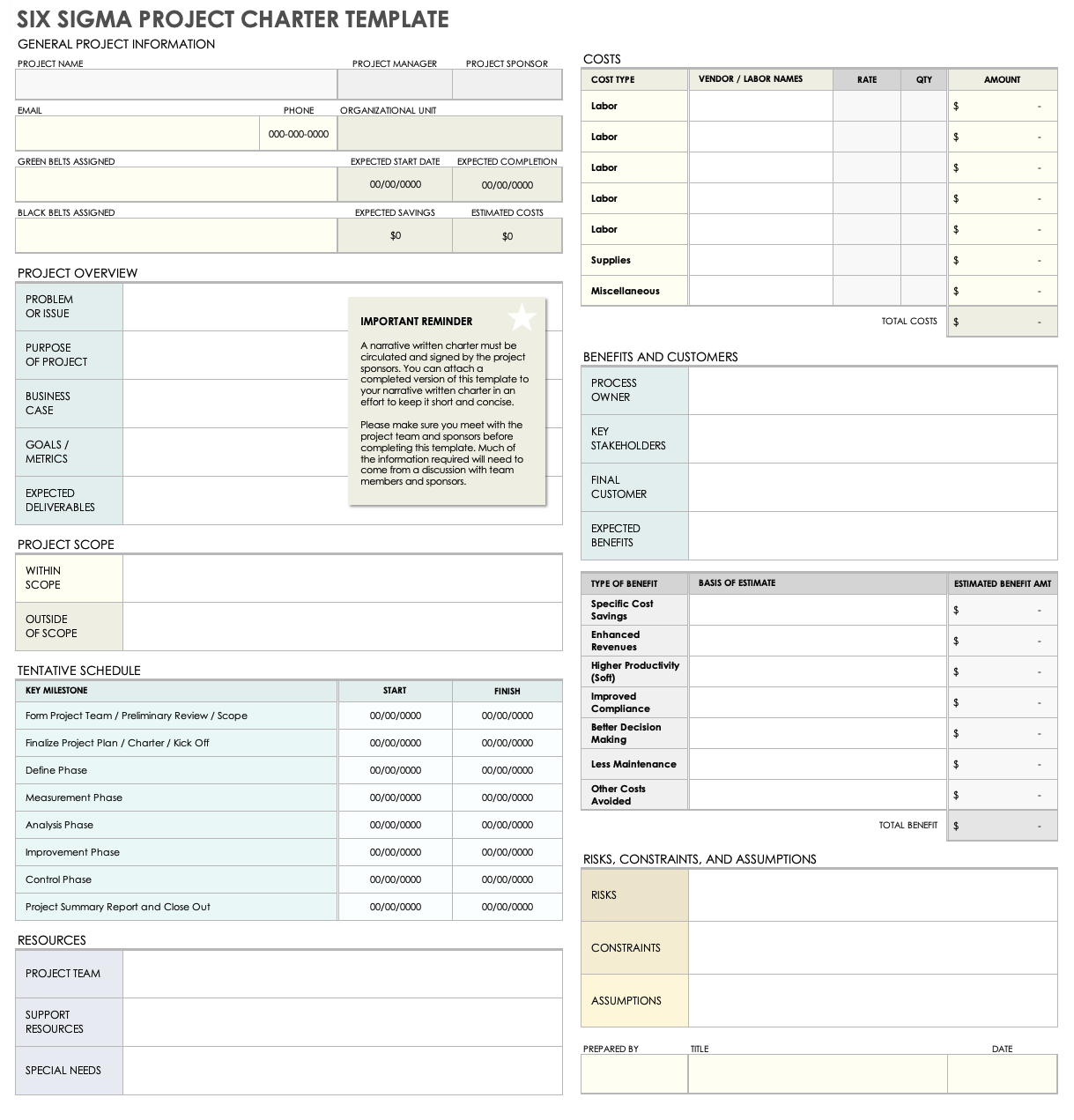 6 Free Project Charter Templates With Expert Tips | Smartsheet for Business Charter Template Sample