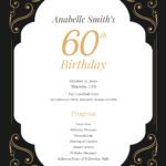 60Th Birthday Program Template In Psd, Illustrator, Pages In Birthday Party Program Sample Template