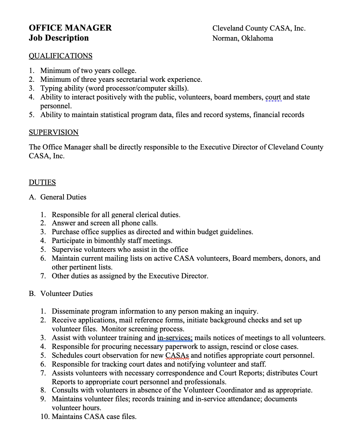 7 Free Job Description Template For Word Examples within Job Profile Template Sample