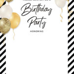 7+ Stunning Gold Balloons Birthday Invitation Templates | Beeshower With Birthday Invitation Sample Template