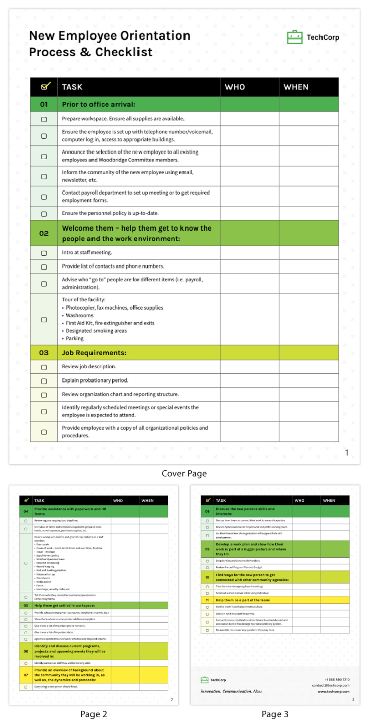 Training Calendar Template Sample