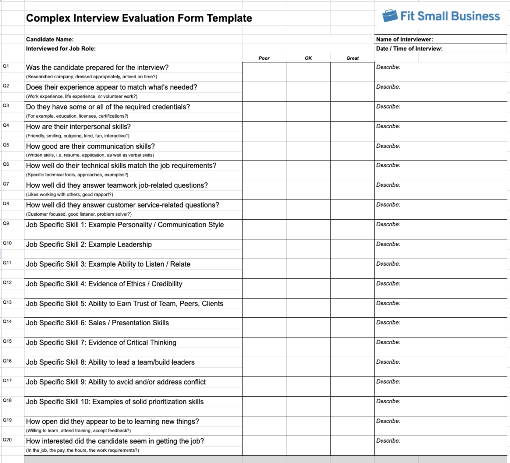 8 Free Interview Evaluation Forms &amp;amp; 3 Scorecard Templates inside Interview Feedback Sample Template