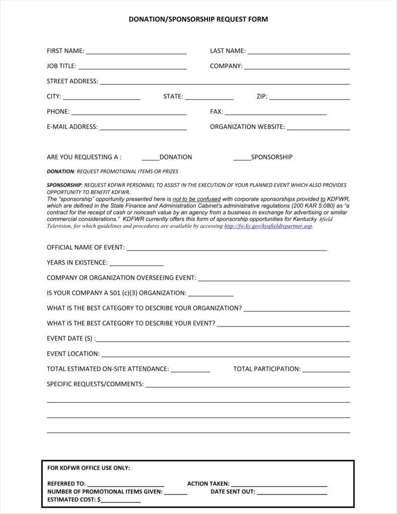 9+ Donation Application Form Templates Free Pdf Format Download regarding Donation Form Template Sample