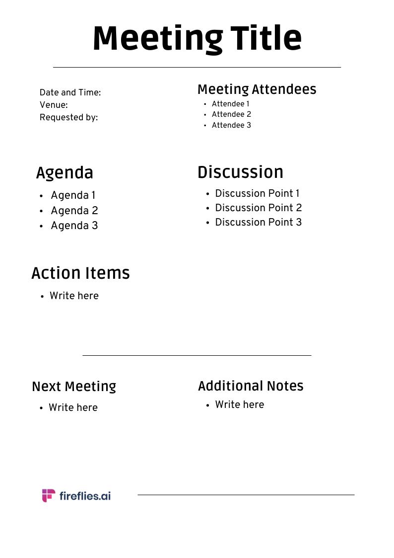 9 Meeting Minutes Templates For Every Type Of Meeting You&amp;#039;Ll Ever Have in Meeting Notice Template Sample