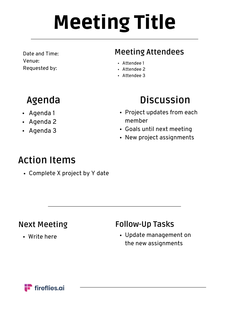 9 Meeting Minutes Templates For Every Type Of Meeting You&amp;#039;Ll Ever Have intended for Minute Taking Sample Template