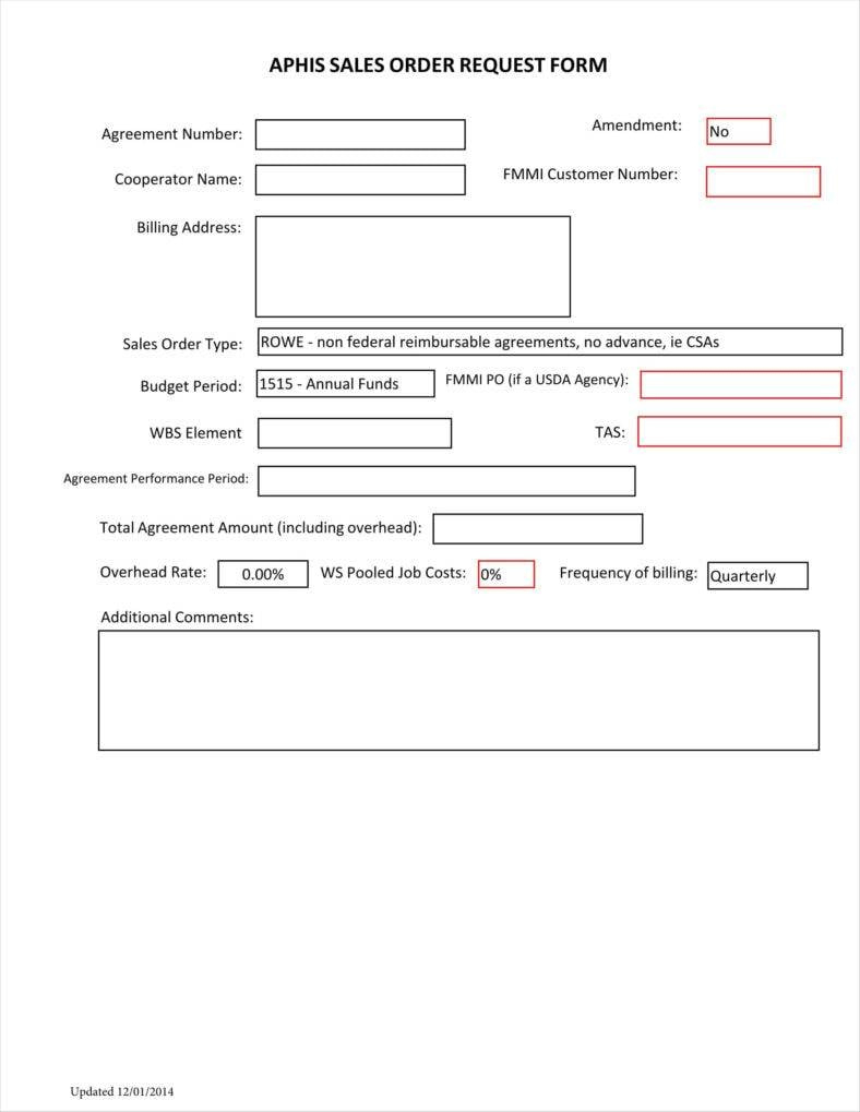 9+ Sales Order Form Templates Free Samples, Examples Formats Download intended for Sales Order Form Sample Template