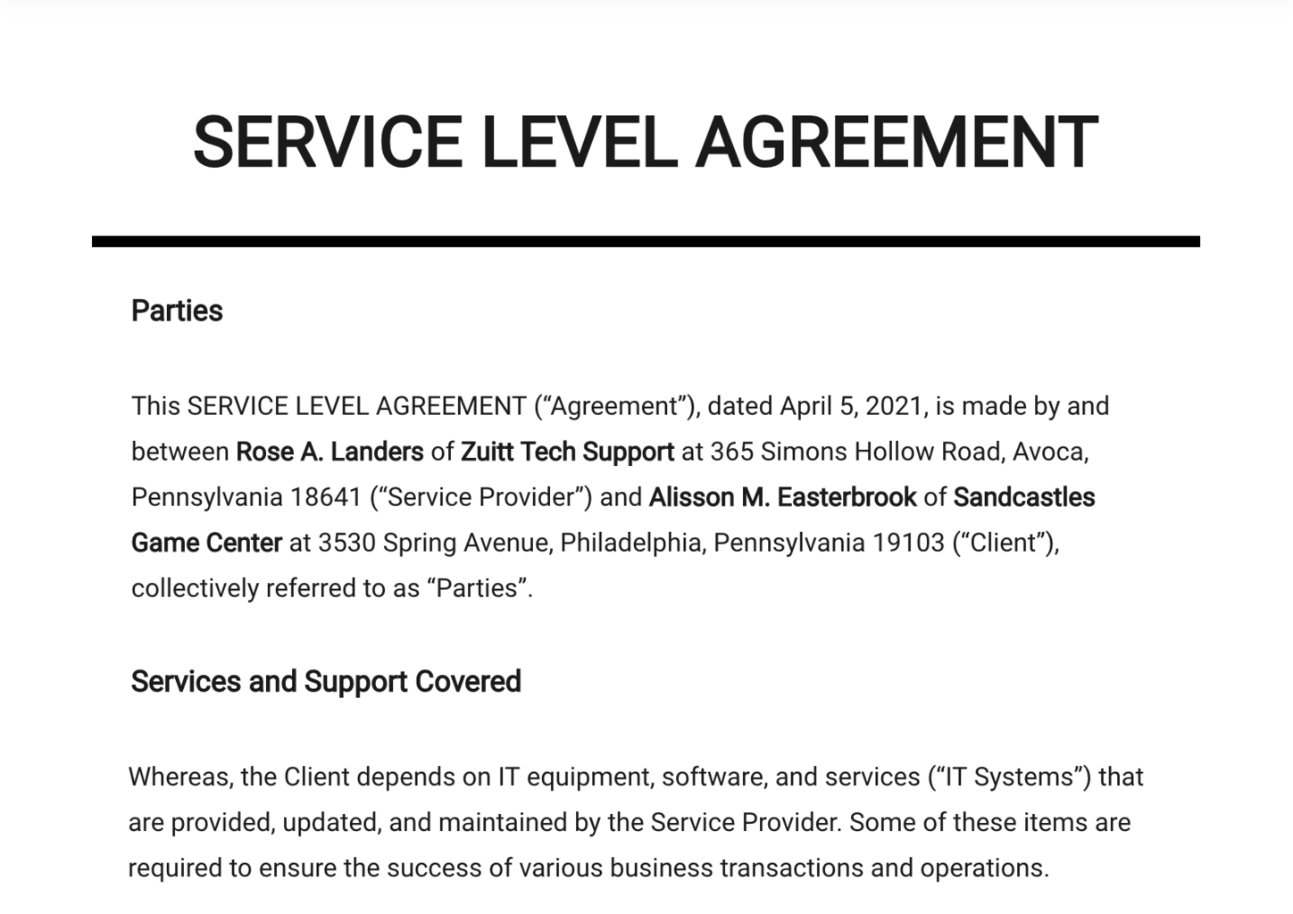 A Comprehensive Guide To Customer Service Slas (+ 3 Free Templates) in Free Service Level Agreement Sample Template